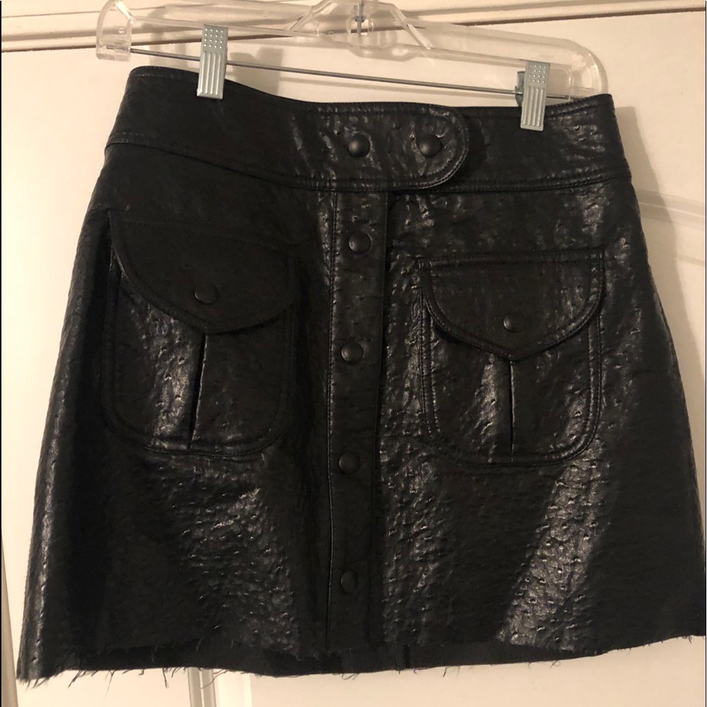 Black leather skirt